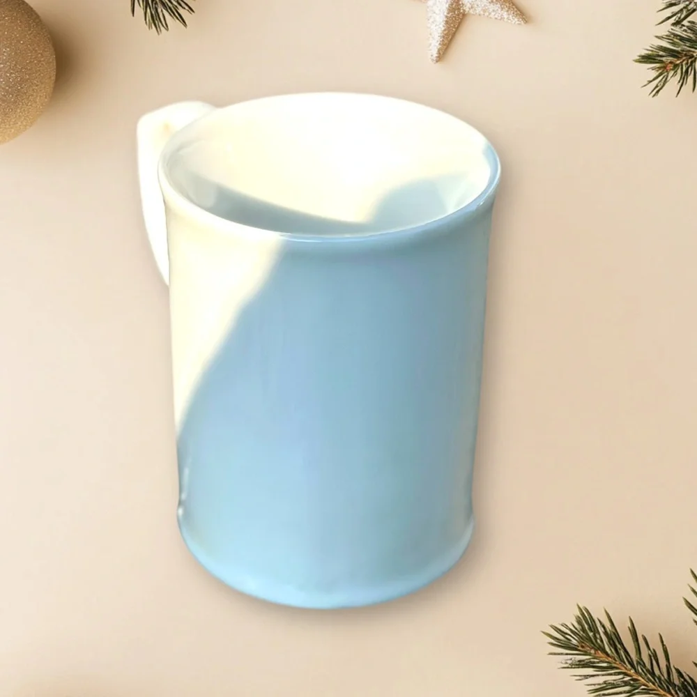 Williams Sonoma JOY Holiday Tree Red White Christmas Coffee Mug